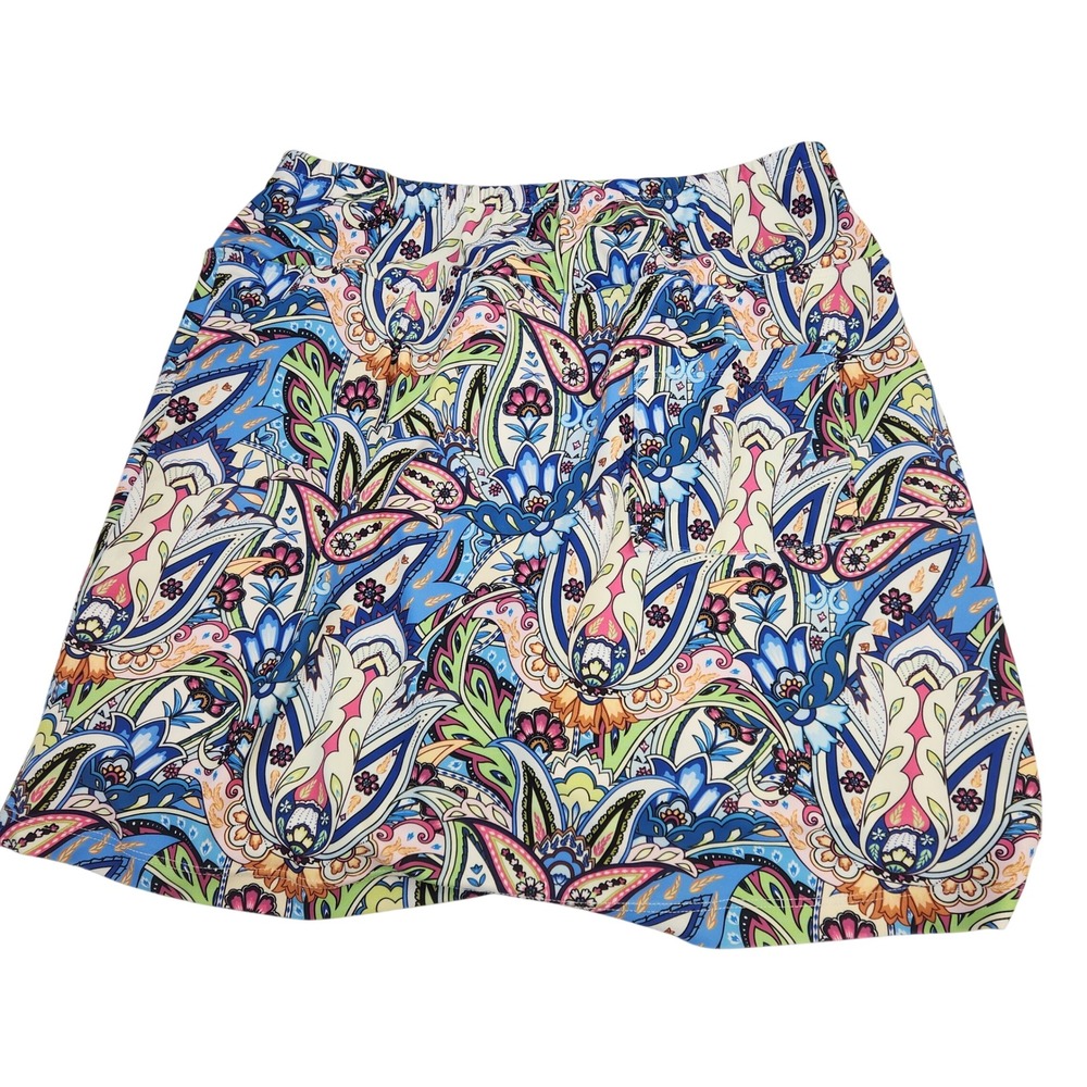 Skinz Womens Paisley Print A Line Skort Size Medium USA Athleisure Golf Skirt